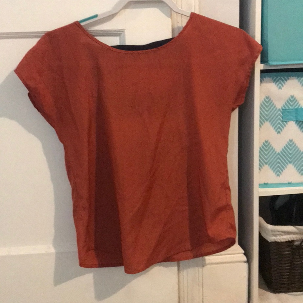 Burnt orange chiffon shirt